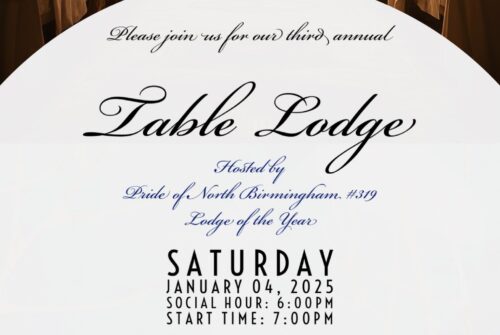 Third Annual Table Lodge hosted by Pride of North Birmingham #319