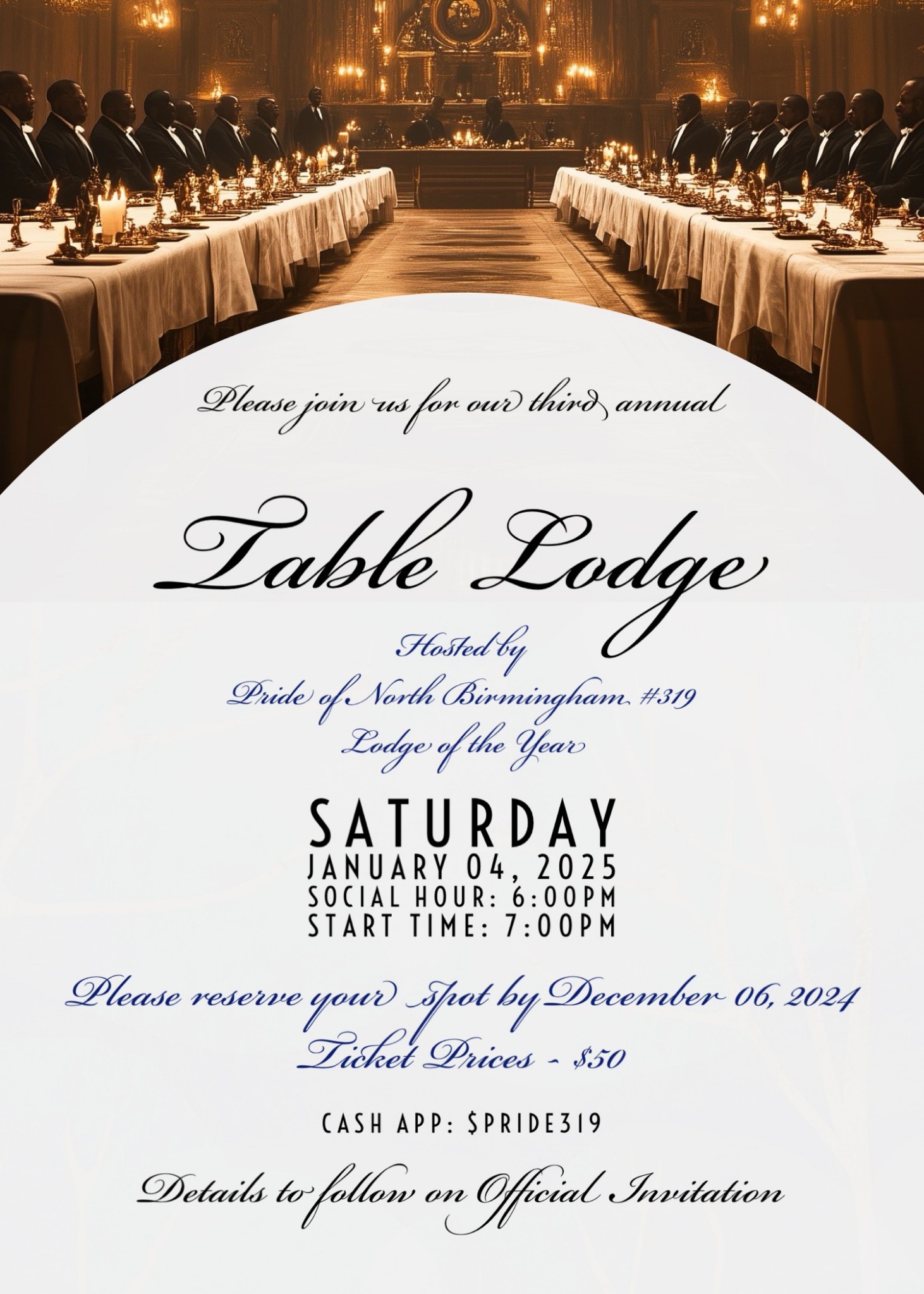 Third Annual Table Lodge hosted by Pride of North Birmingham #319